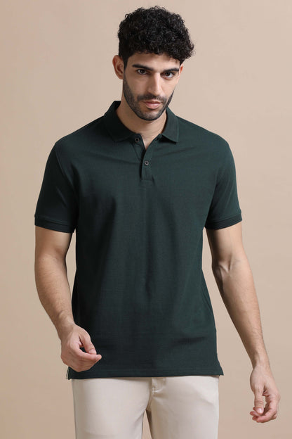 Sustainable Forest Green Men’s Premium Polo T-Shirt | Eco-Friendly Luxury