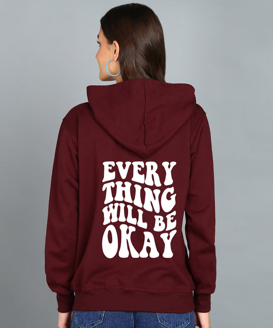 Everything Will Be Okay Women’s Zipper Cozy & Stylish Hoodie