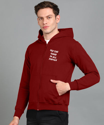 See the Good in All Things Men's Zipper Hooded Hoodie | Comfortable & Stylish