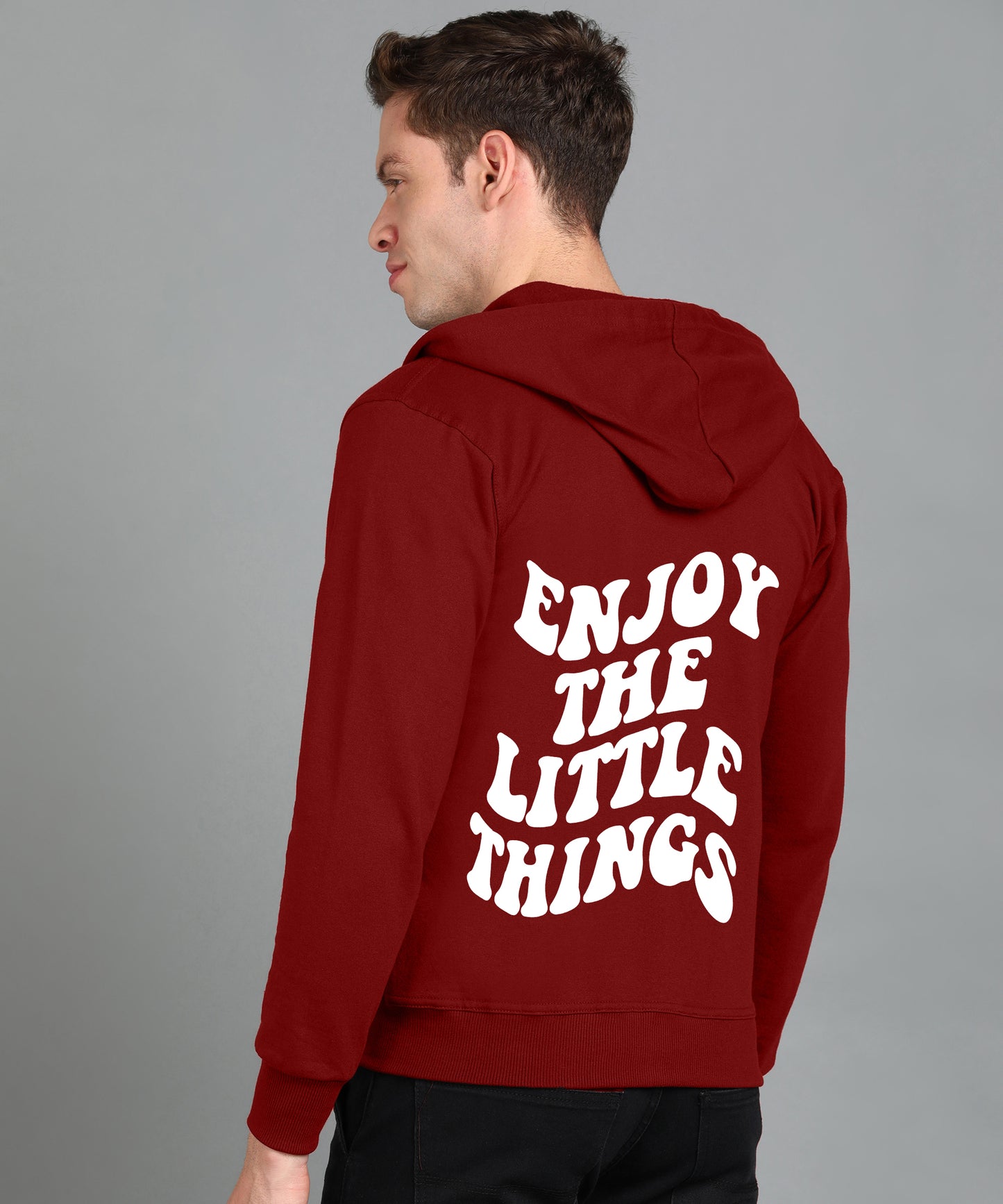 Enjoy the Little Things Men's Zipper Hooded Hoodie