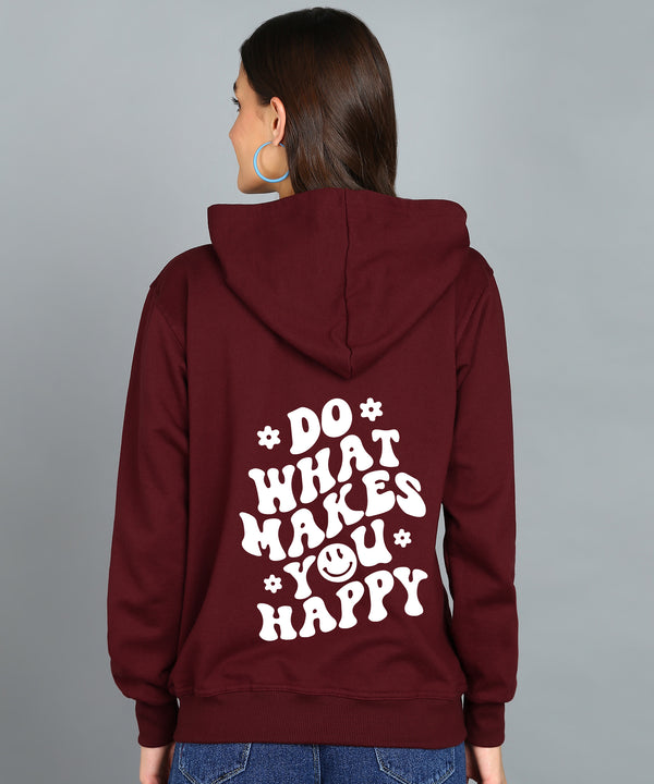 Do What Makes You Happy Women’s Cozy & Stylish Zipper Hooded Hoodie