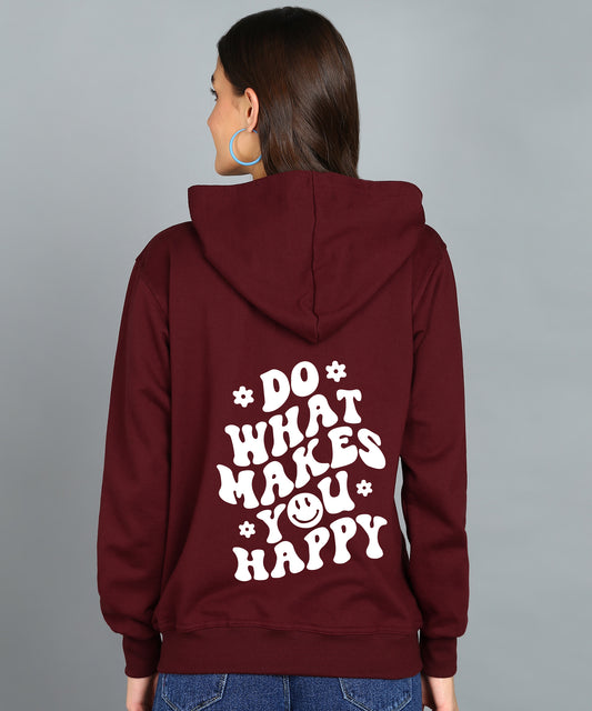 Do What Makes You Happy Women’s Cozy & Stylish Zipper Hooded Hoodie