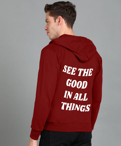 See the Good in All Things Men's Zipper Hooded Hoodie | Comfortable & Stylish