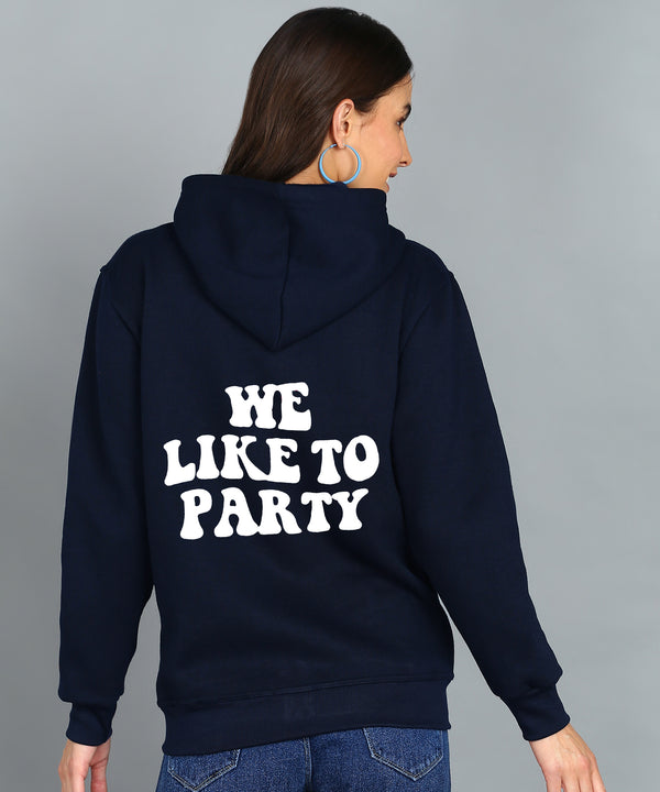 Back Printed Women's Cotton Full Zipper Sweatshirt Hoodies with Kangaroo Pocket Winter Wear Hooded Neck Sweatshirt