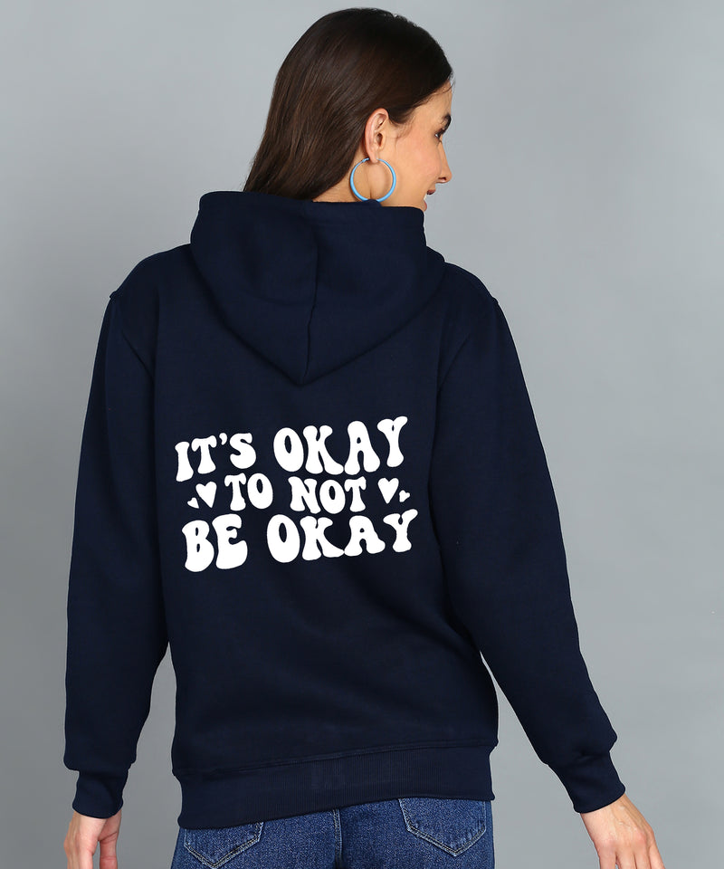Back Printed Women's Cotton Full Zipper Sweatshirt Hoodies with Kangaroo Pocket Winter Wear Hooded Neck Sweatshirt
