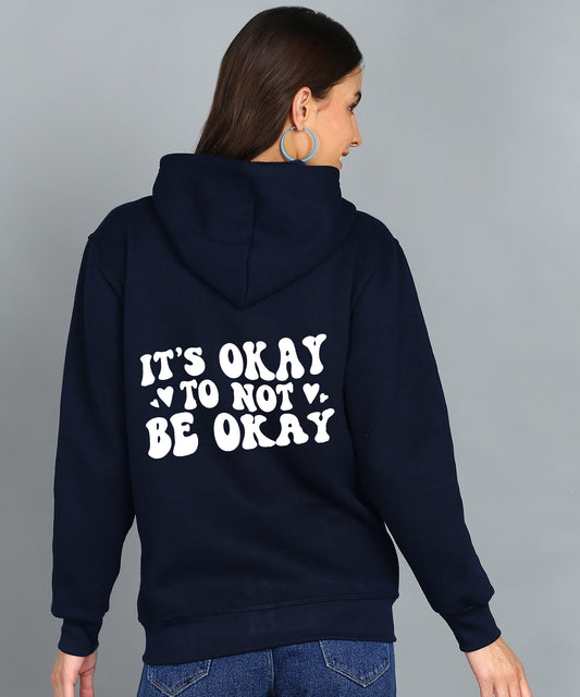 Back Printed Women's Cotton Full Zipper Sweatshirt Hoodies with Kangaroo Pocket Winter Wear Hooded Neck Sweatshirt