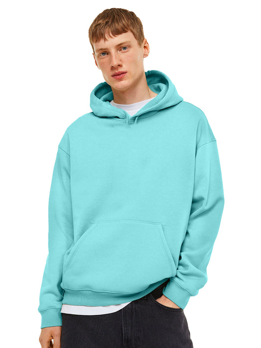 Men Plain Solid Pullover Hooded Hoodie Sweatshirt with 2 Kangaroo Pockets