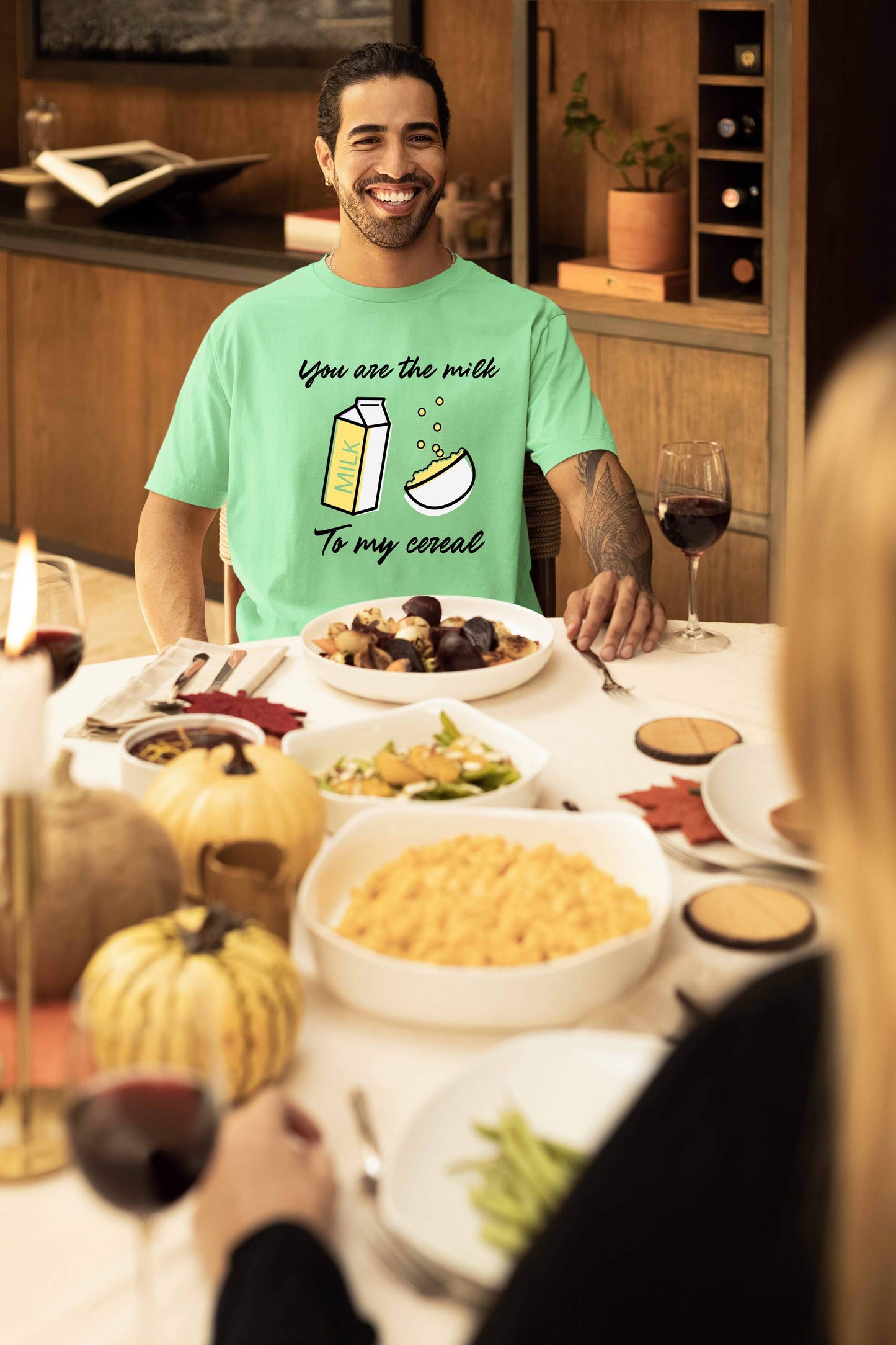 Milk to My Cereal Couple Oversized T-Shirts | Super Combed Cotton