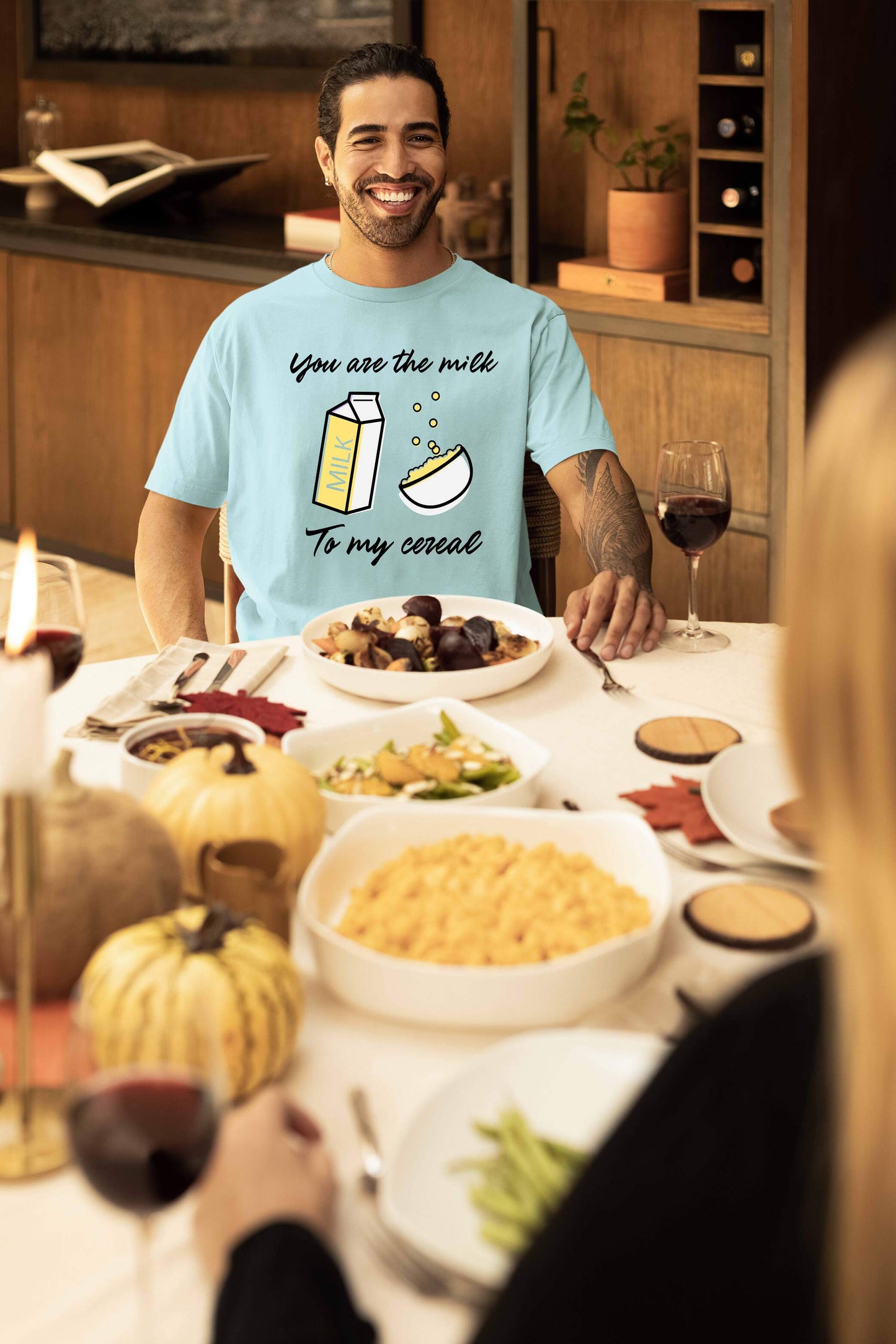 Milk to My Cereal Couple Oversized T-Shirts | Super Combed Cotton