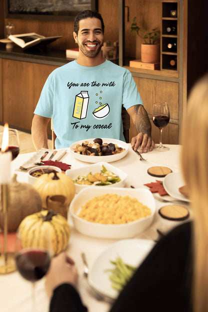 Milk to My Cereal Couple Oversized T-Shirts | Super Combed Cotton