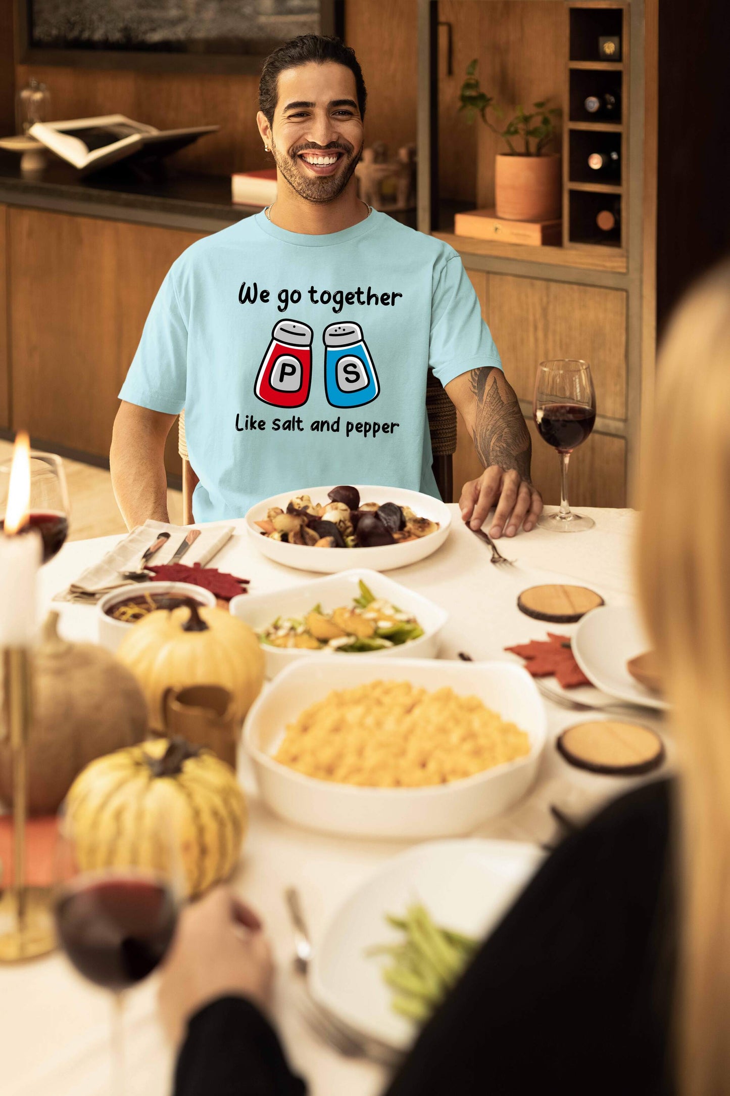 Salt & Pepper Printed Oversized Couple T-Shirt - Super Combed Cotton