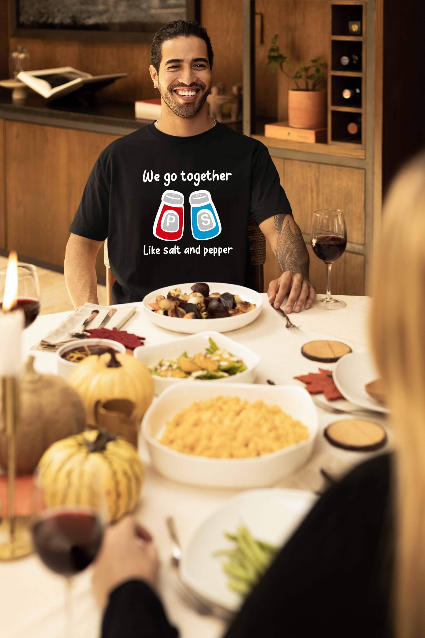 Salt & Pepper Printed Oversized Couple T-Shirt - Super Combed Cotton