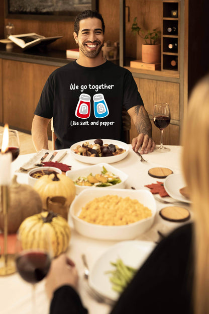 Salt & Pepper Printed Oversized Couple T-Shirt - Super Combed Cotton