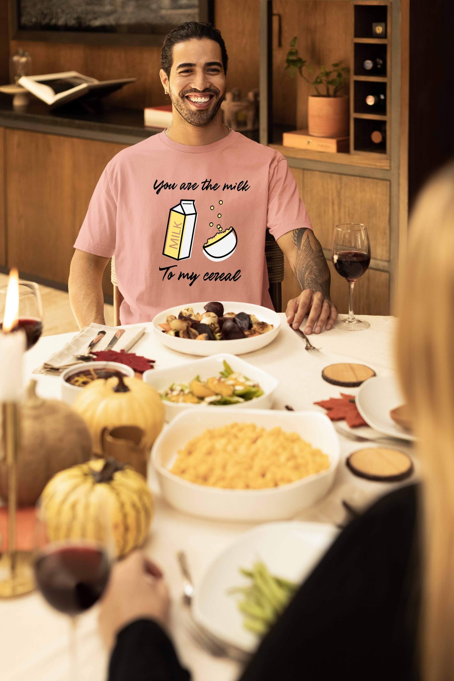 Milk to My Cereal Couple Oversized T-Shirts | Super Combed Cotton