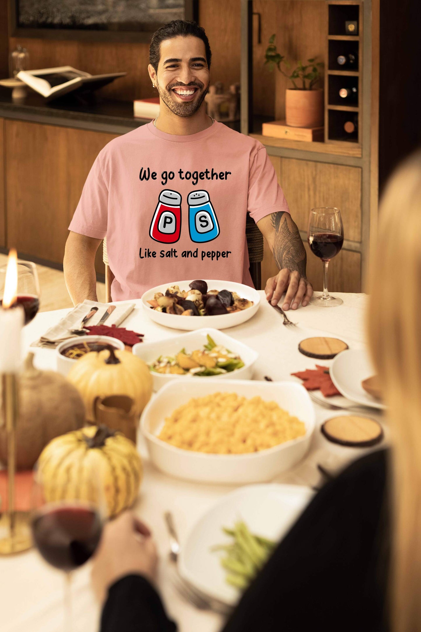 Salt & Pepper Printed Oversized Couple T-Shirt - Super Combed Cotton