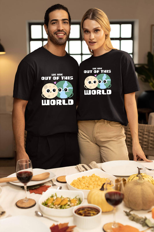 Earth & Moon Couple Rich Oversized T-Shirt | Super Combed Cotton