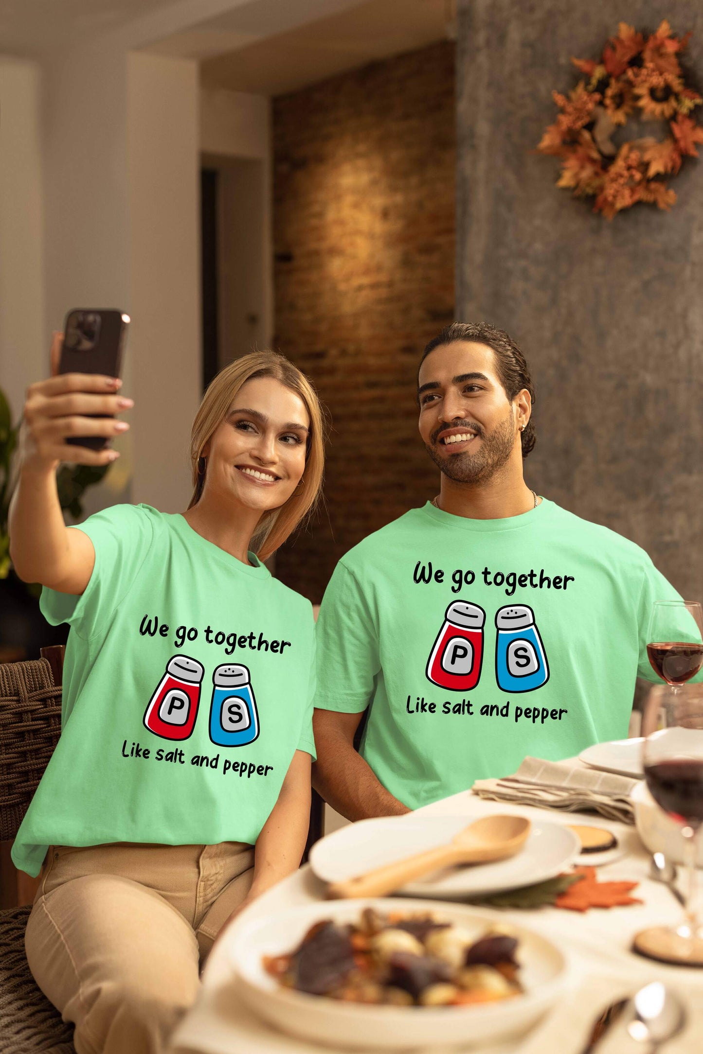 Salt & Pepper Printed Oversized Couple T-Shirt - Super Combed Cotton