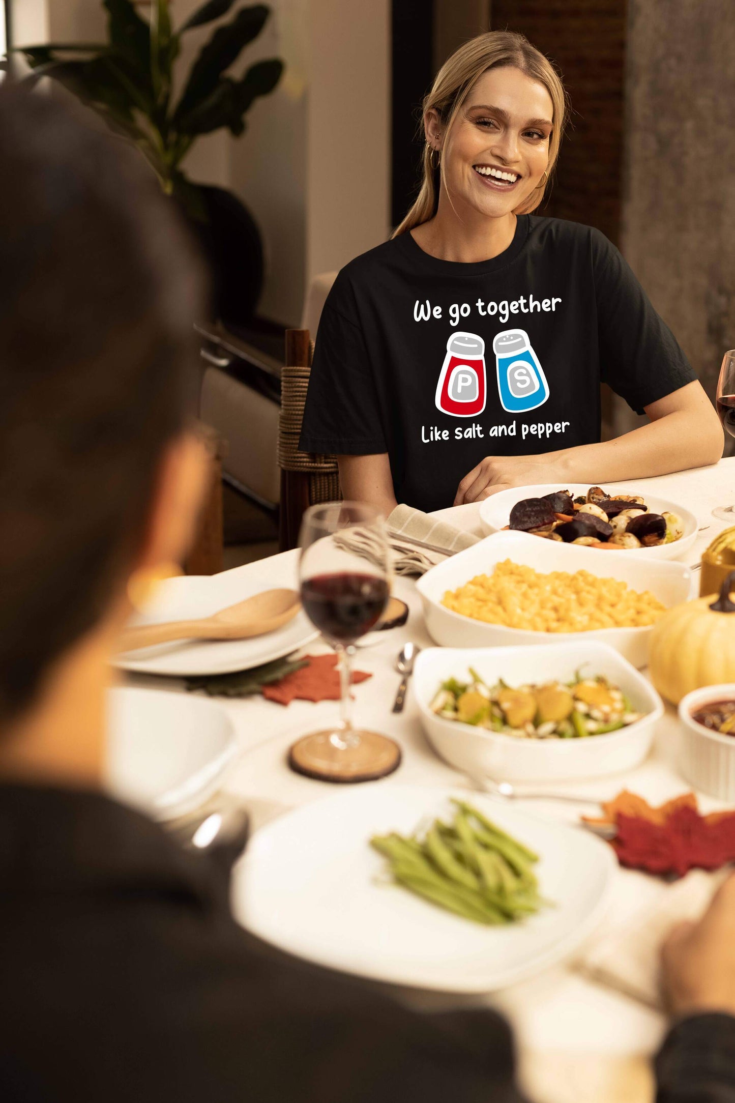 Salt & Pepper Printed Oversized Couple T-Shirt - Super Combed Cotton