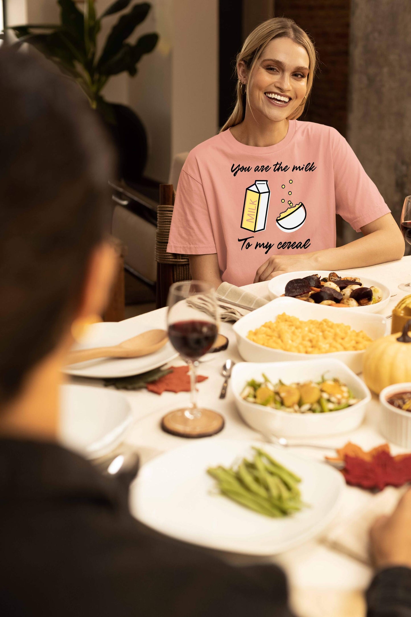 Milk to My Cereal Couple Oversized T-Shirts | Super Combed Cotton