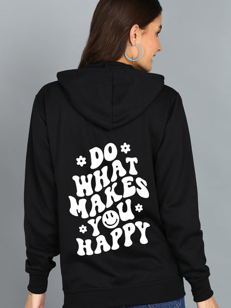 Do What Makes You Happy Women’s Cozy & Stylish Zipper Hooded Hoodie